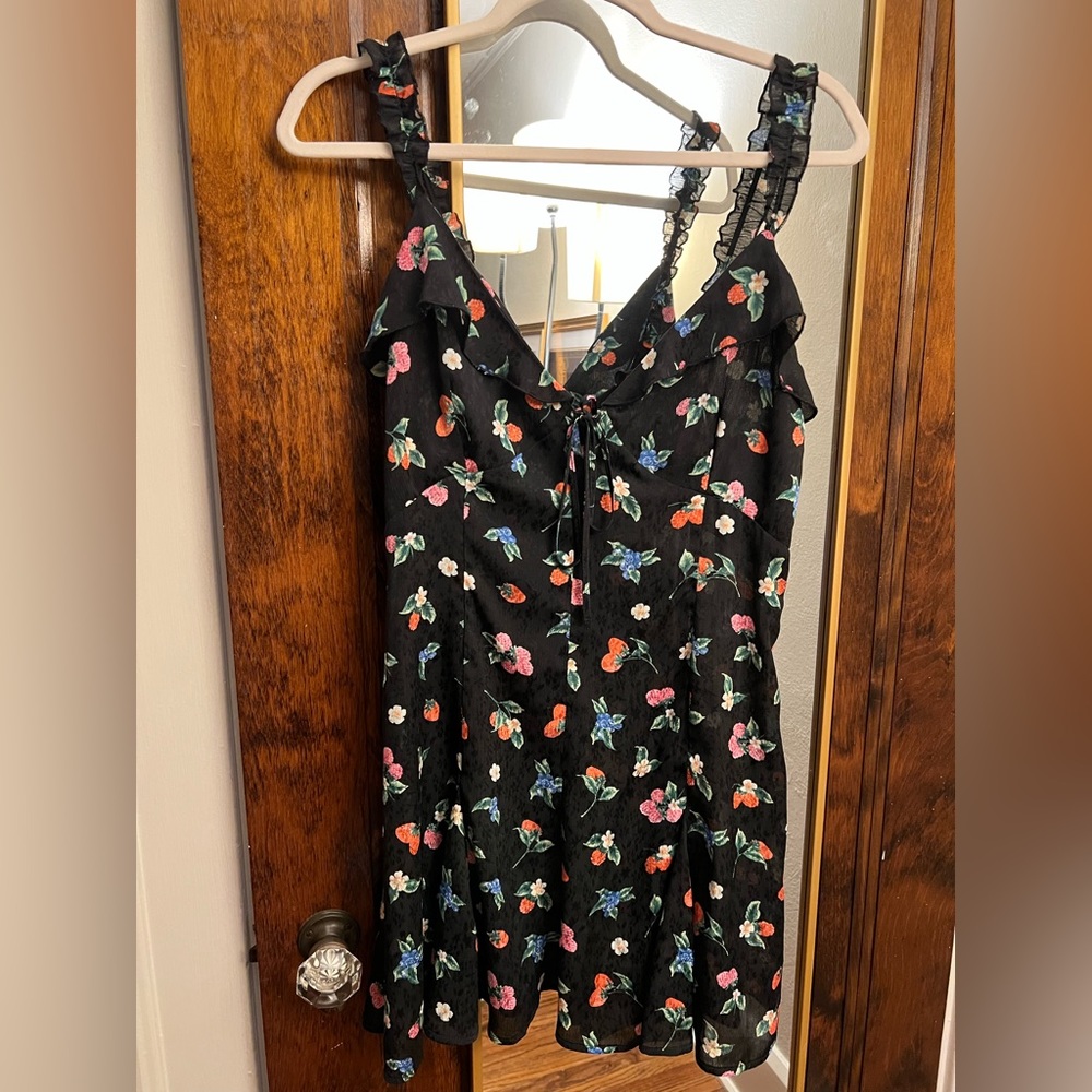 Zara Strawberry + Raspberry Dress